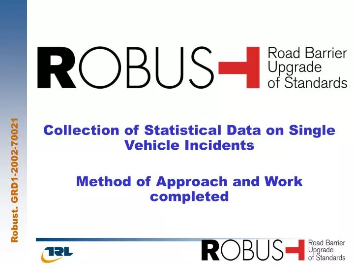 collection of statistical data on single vehicle incidents method of approach and work completed