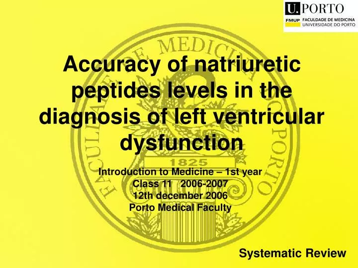 accuracy of natriuretic peptides levels in the diagnosis of left ventricular dysfunction