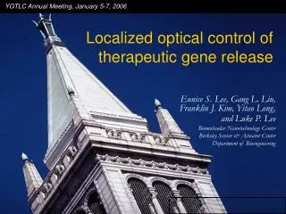 Localized optical control of therapeutic gene release