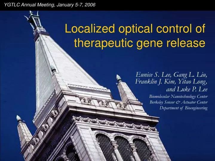 localized optical control of therapeutic gene release