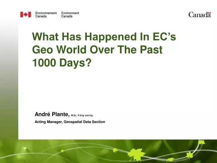 what has happened in ec s geo world over the past 1000 days