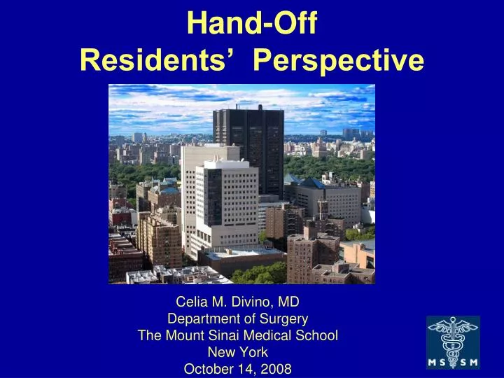 hand off residents perspective