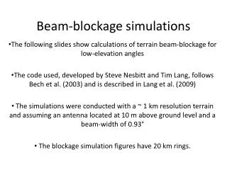 Beam-blockage simulations