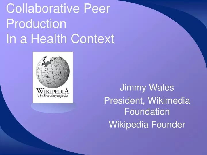collaborative peer production in a health context
