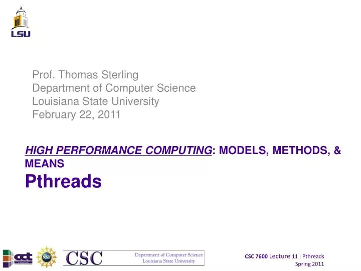 high performance computing models methods means pthreads