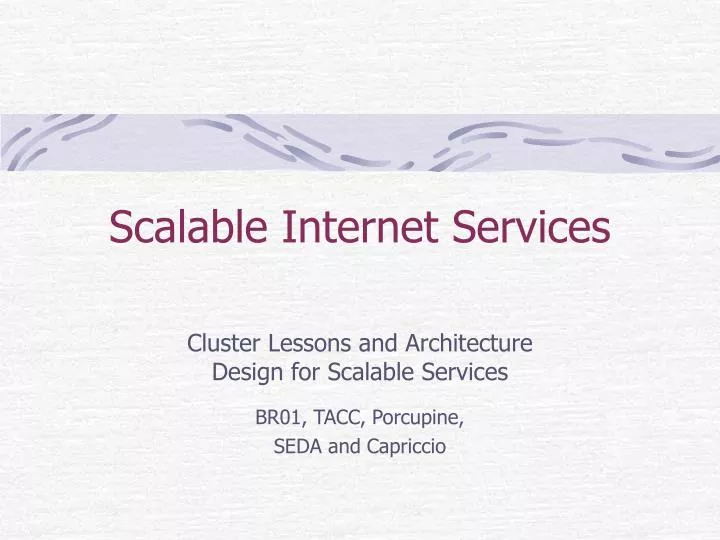 scalable internet services