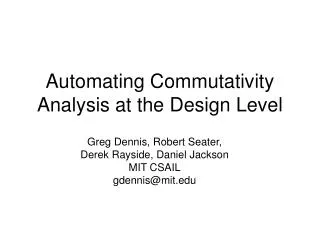 Automating Commutativity Analysis at the Design Level