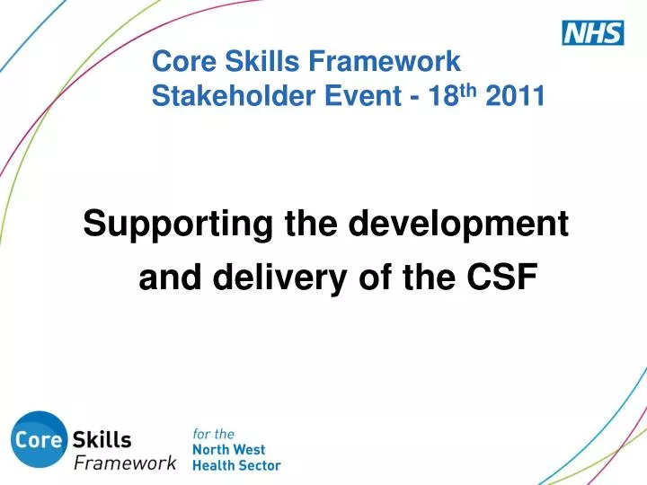 core skills framework stakeholder event 18 th 2011