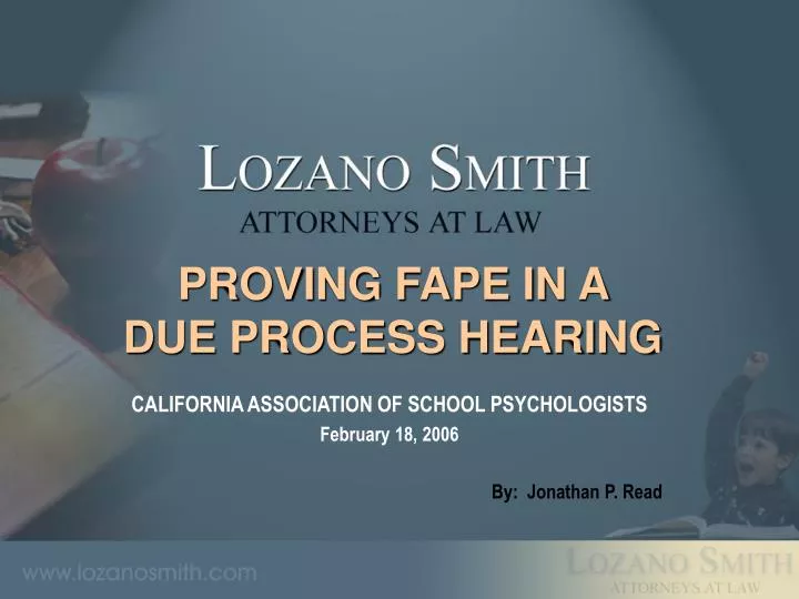 proving fape in a due process hearing