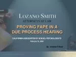PROVING FAPE IN A DUE PROCESS HEARING - slide 1