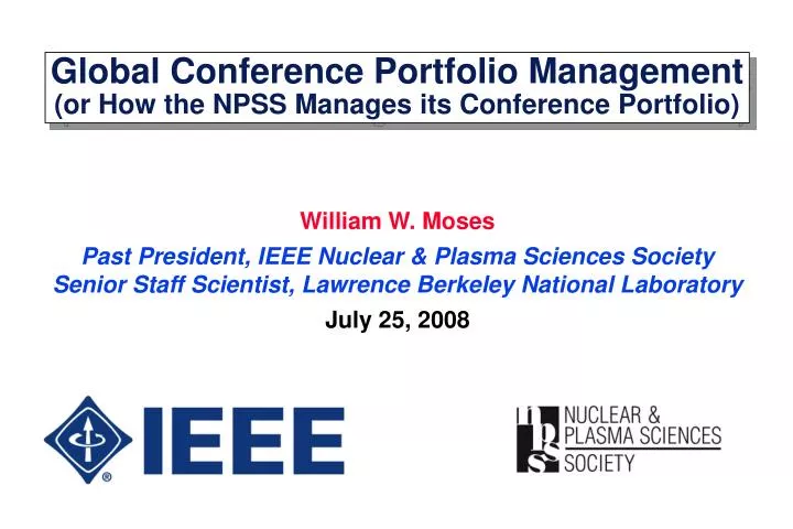 global conference portfolio management or how the npss manages its conference portfolio