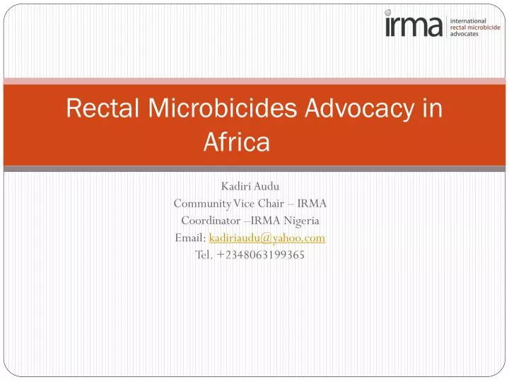 rectal microbicides advocacy in africa