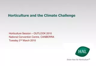 Horticulture and the Climate Challenge
