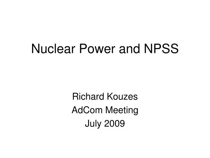 nuclear power and npss