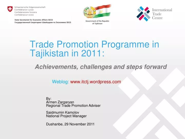 trade promotion programme in tajikistan in 2011