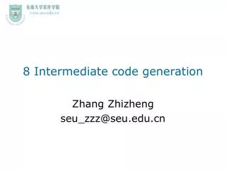 8 Intermediate code generation