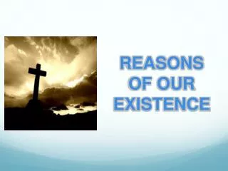 REASONS OF OUR EXISTENCE
