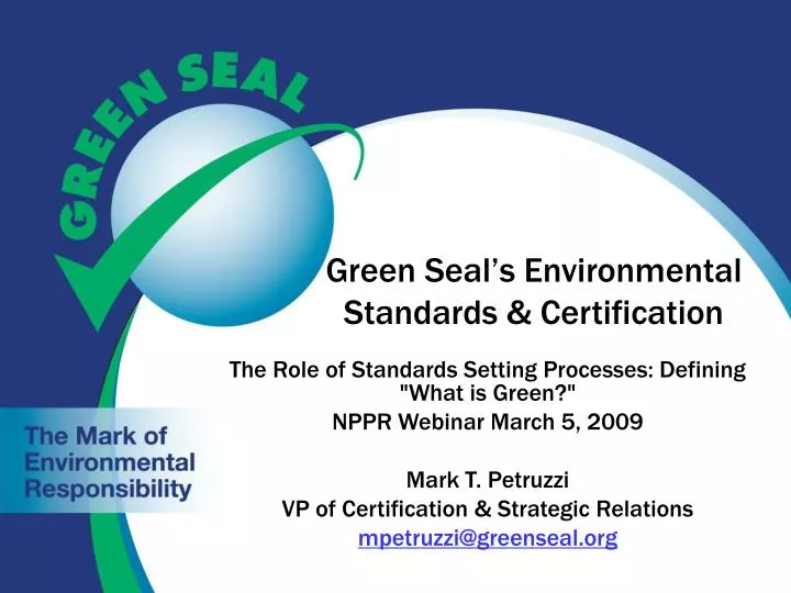green seal s environmental standards certification