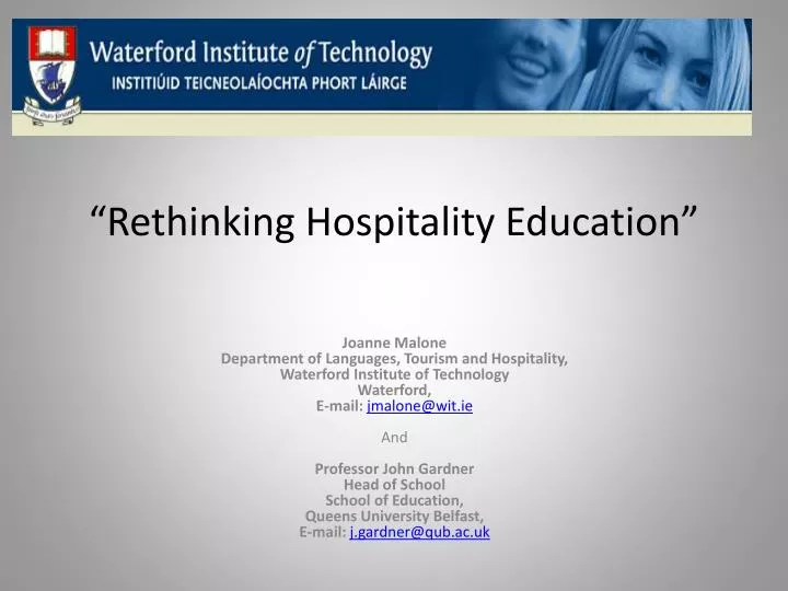 rethinking hospitality education