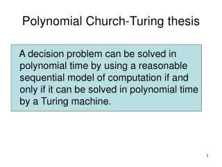 Polynomial Church-Turing thesis