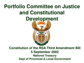 Portfolio Committee on Justice and Constitutional Development