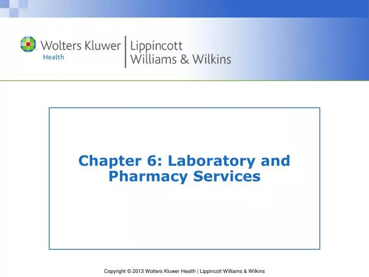 chapter 6 laboratory and pharmacy services