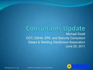 Consultants Update