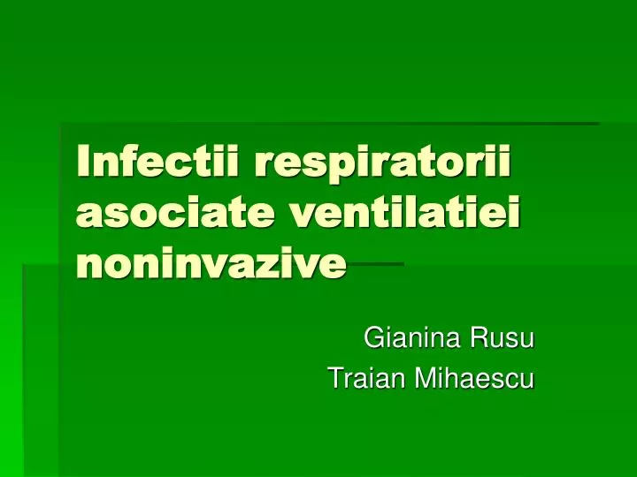 infectii respiratorii asociate ventilatiei noninvazive