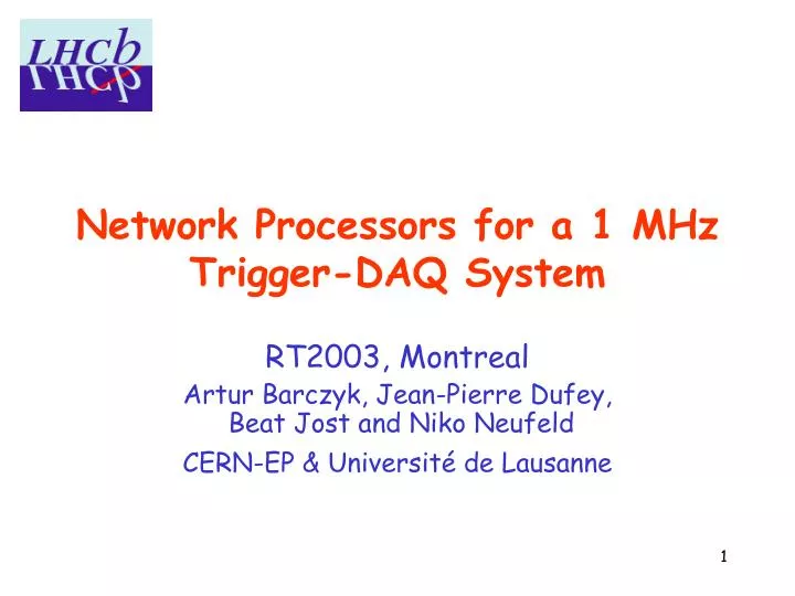 network processors for a 1 mhz trigger daq system