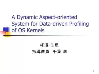 a dynamic aspect oriented system for data driven profiling of os kernels