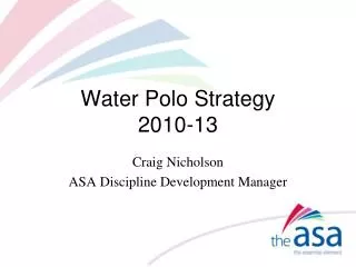 Water Polo Strategy 2010-13