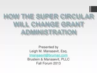 How the Super Circular Will Change Grant Administration