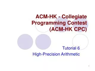 ACM-HK - Collegiate Programming Contest (ACM-HK CPC)