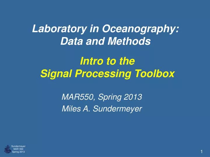 laboratory in oceanography data and methods