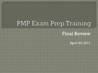 PMP Exam Prep Training