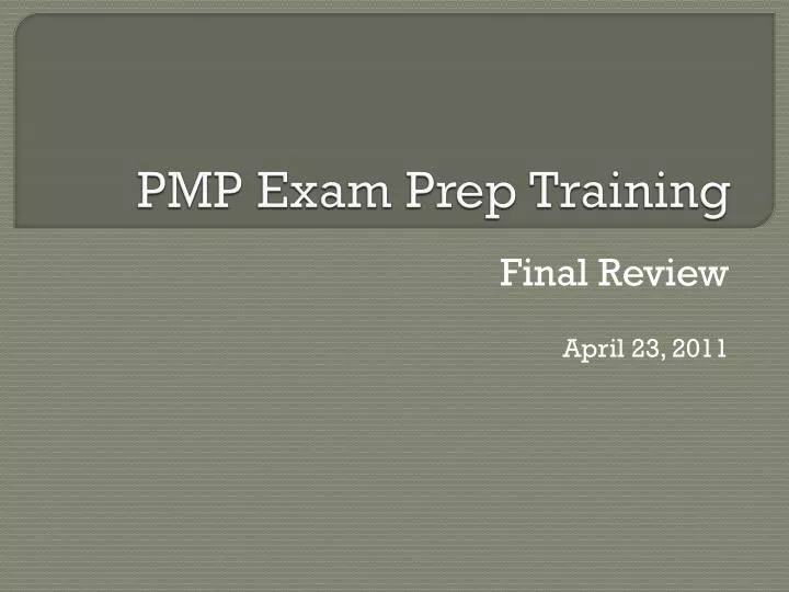 pmp exam prep training