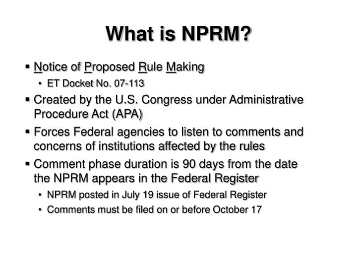 what is nprm