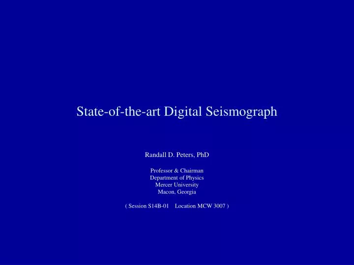 state of the art digital seismograph