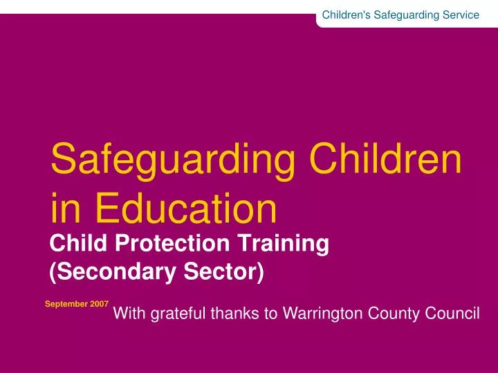 safeguarding children in education