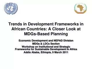 Trends in Development Frameworks in African Countries: A Closer Look at MDGs-Based Planning