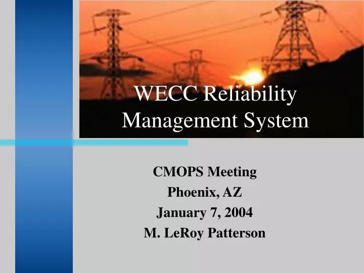wecc reliability management system