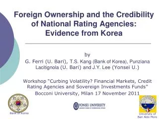 Foreign Ownership and the Credibility of National Rating Agencies: Evidence from Korea