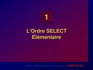 l ordre select l mentaire