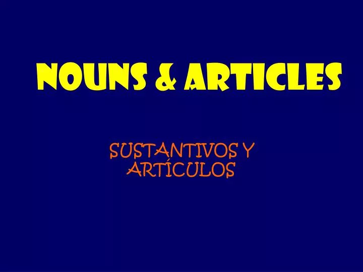 nouns articles