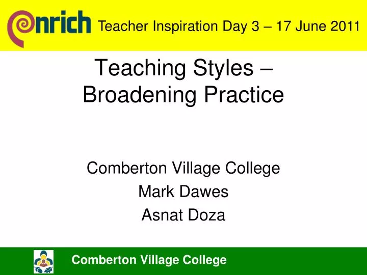 teaching styles broadening practice