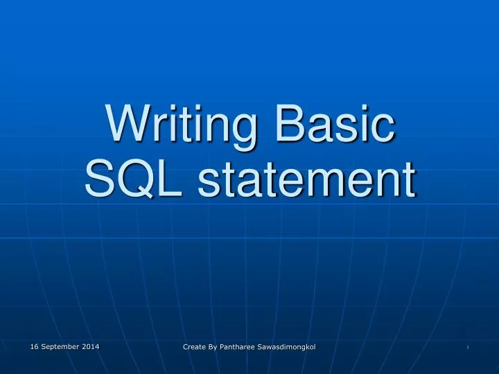 writing basic sql statement