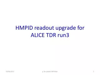 HMPID readout upgrade for ALICE TDR run3