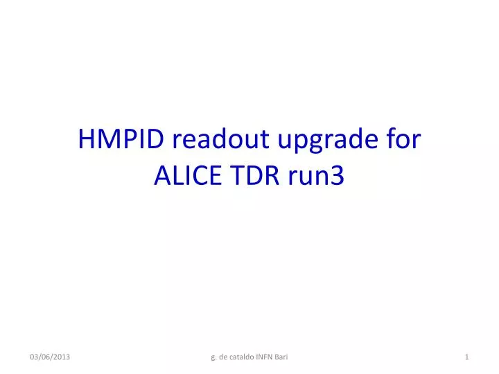 hmpid readout upgrade for alice tdr run3