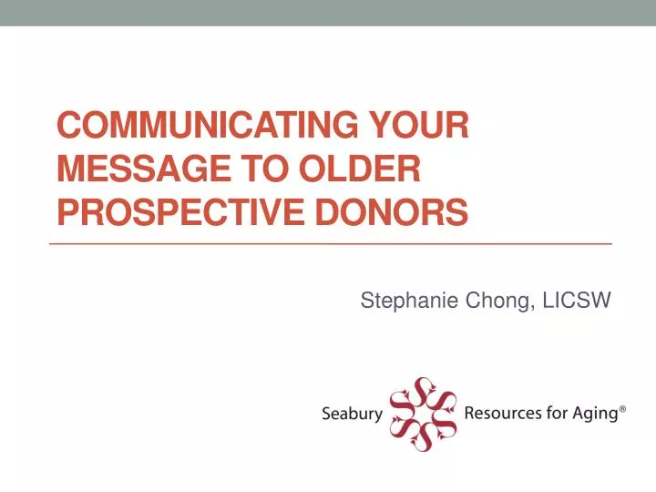 communicating your message to older prospective donors