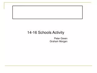 14-16 Schools Activity Peter Green Graham Morgan